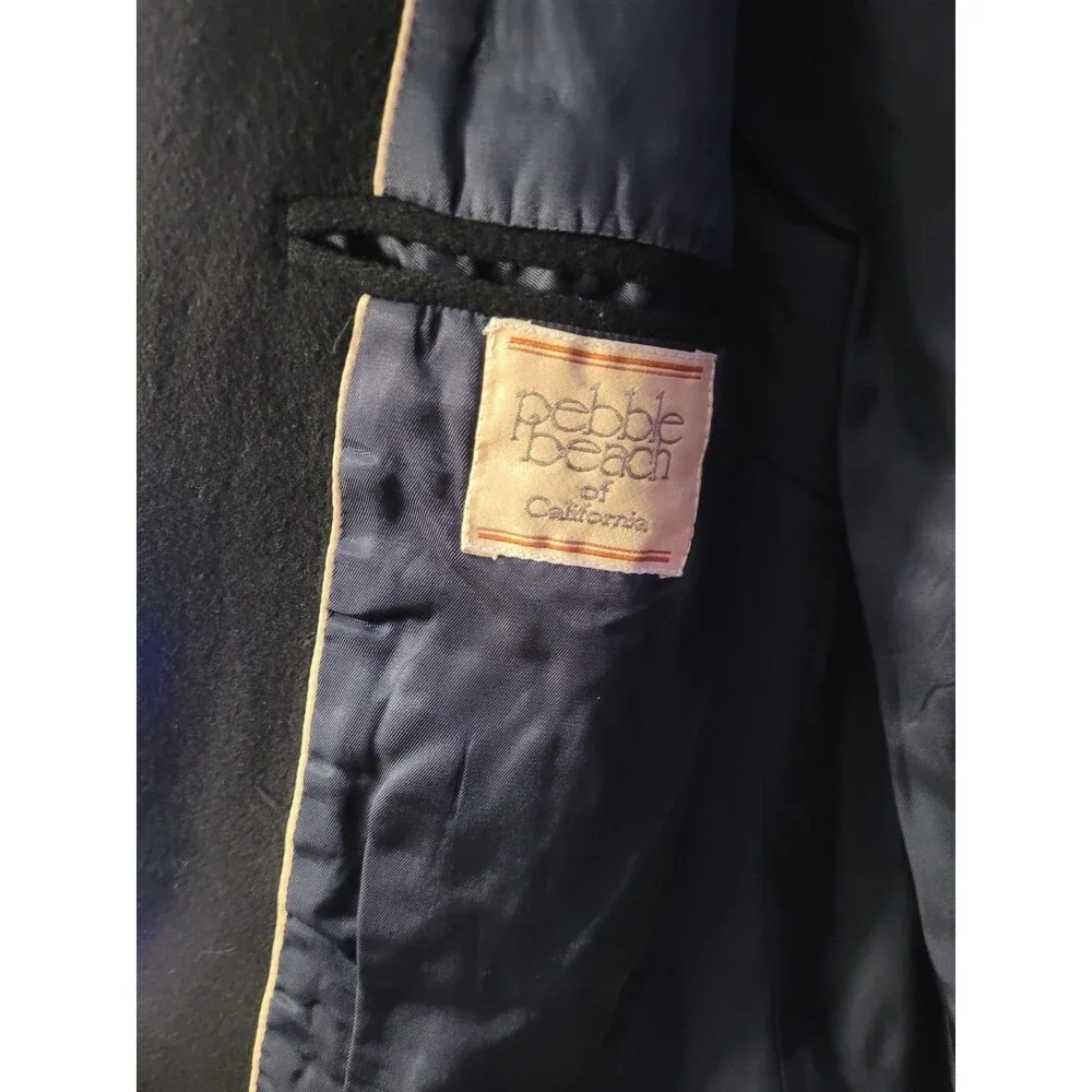 Pebble Beach Suit Blazer Jacket  Solid Black Size L42